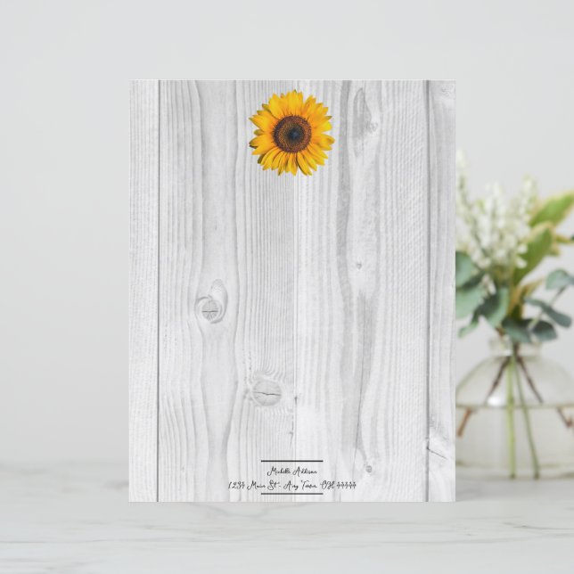 Hoja de papel personalizada de girasol ruso (Anverso de pie)