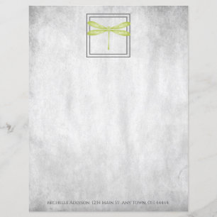 Hoja de papel personalizada de la libélula verde