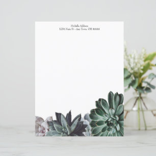 Hoja de papel personalizada de suculentos