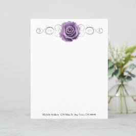 Hoja de papel personalizada Purple Rosa