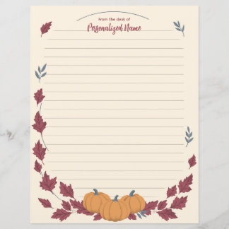 Hoja De Papel Rayado Susurros De Otoño