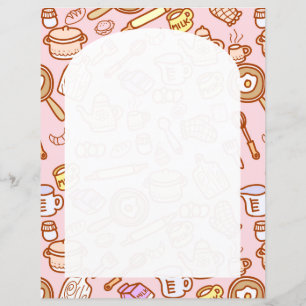 Hoja de papel rosa de cubertería de cocina