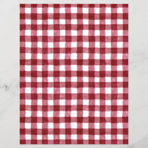 Hoja de Papel Rustic Cranberry Red Gingham