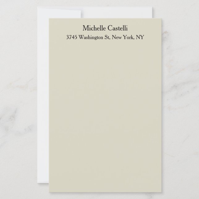 Hoja de papel simple clásica única profesional (Anverso)