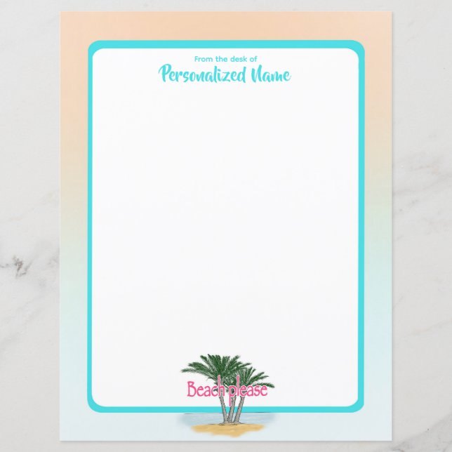 Hoja de papel sin bordes, por favor, de playa (Anverso)