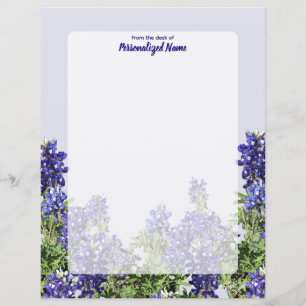 Hoja de papel sin líneas para Bluebonnets de Texas