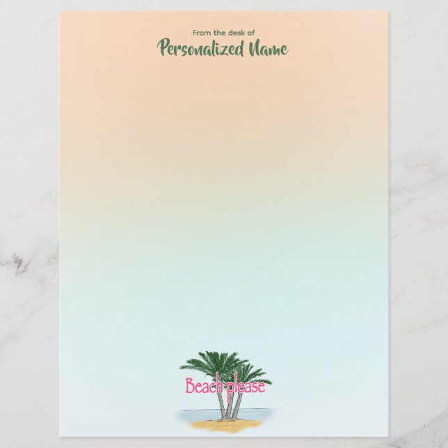 Hoja De Papel Sin Rodar Por Playa (Anverso)