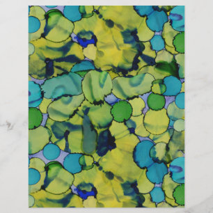 Hoja de papel verde azulado azul acuarela abstract