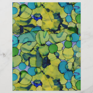 Hoja de papel verde azulado azul acuarela abstract