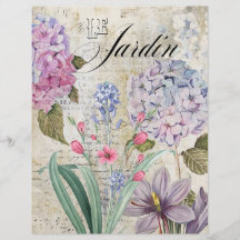 Hoja de papel Vintage Floral Scrapbooking