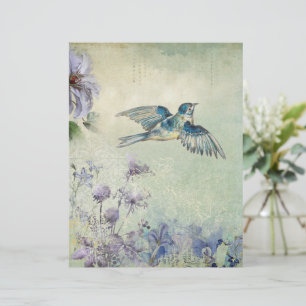 Hoja de papel Vintage Floral Scrapbooking