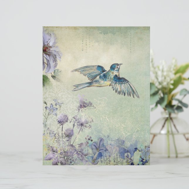 Hoja de papel Vintage Floral Scrapbooking (Anverso de pie)