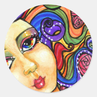 Hoja de Pegatina arcoiris para Chicas de barrido a