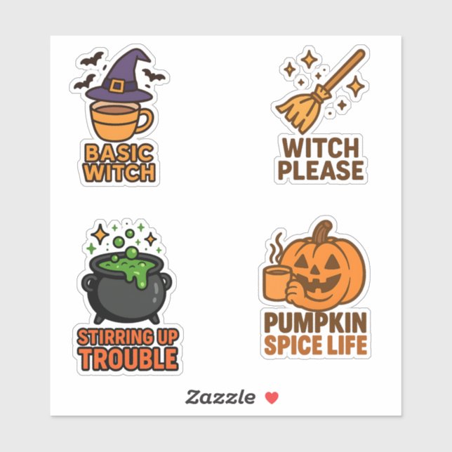 Hoja de Pegatina básica de Witch Halloween (Hoja)