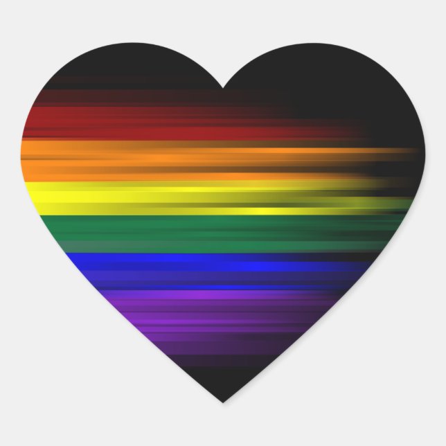 Hoja de Pegatina de bandera arcoiris (corazón) (Anverso)