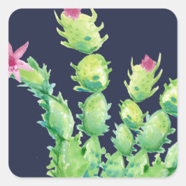 Hoja de Pegatina de Cactus Navidades de acuarela