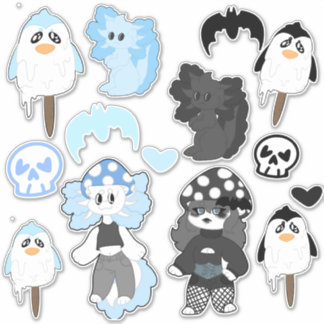 Hoja de pegatina de calcomanías azul y negro