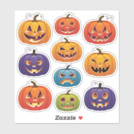 Hoja de Pegatina de Halloween brillante Jack-o’-La