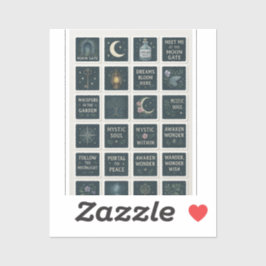 Hoja de Pegatina de Jardín místico - Floraciones i