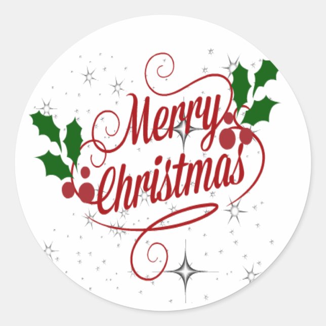 Hoja de Pegatina de Navidad de Feliz (Anverso)