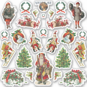 Hoja de Pegatina de yule vintage para Navidades
