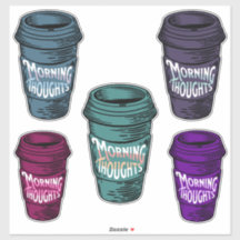 Hoja de Pegatina del café de la mañana