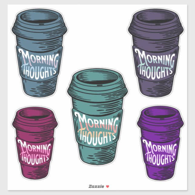 Hoja de Pegatina del café de la mañana (Hoja)