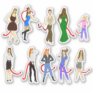 hoja de pegatina del chica del diablo