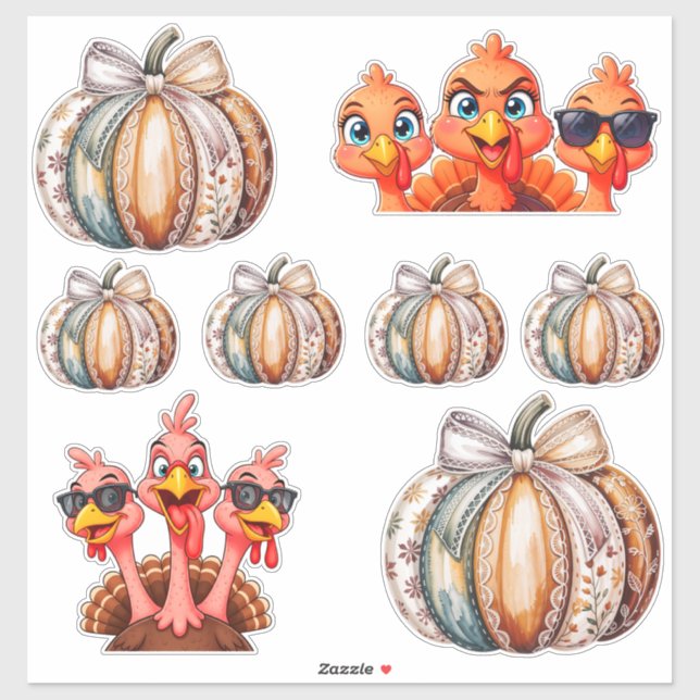 Hoja de Pegatinas de Acción de Gracias (Hoja)