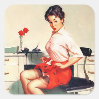 Hoja de pegatinas de arte de chica pin up vintage