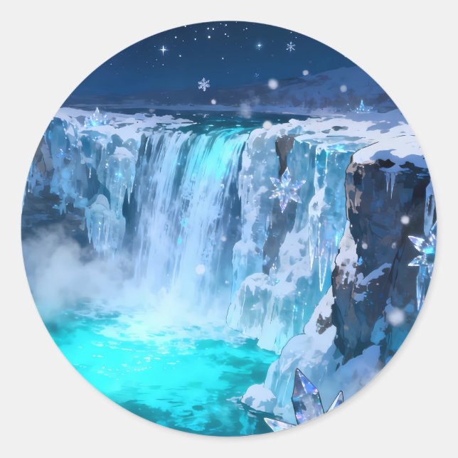 Hoja de pegatinas de cascada de cristal congelado (Anverso)
