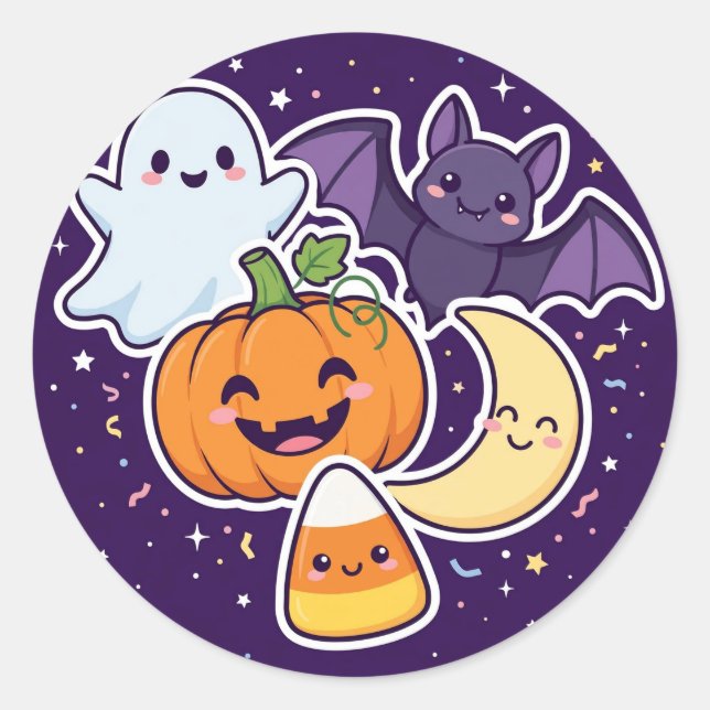 Hoja de pegatinas de fantasma Spooky One - Hallowe (Anverso)