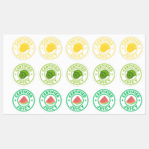 Hoja de Pegatinas de Fruta Jugosa Certificada
