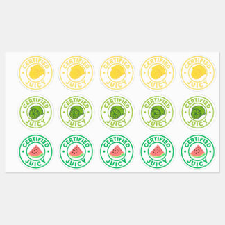 Hoja de Pegatinas de Fruta Jugosa Certificada 