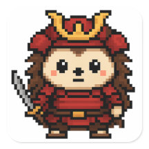 hoja de pegatinas de hedgehog samurai
