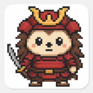 hoja de pegatinas de hedgehog samurai