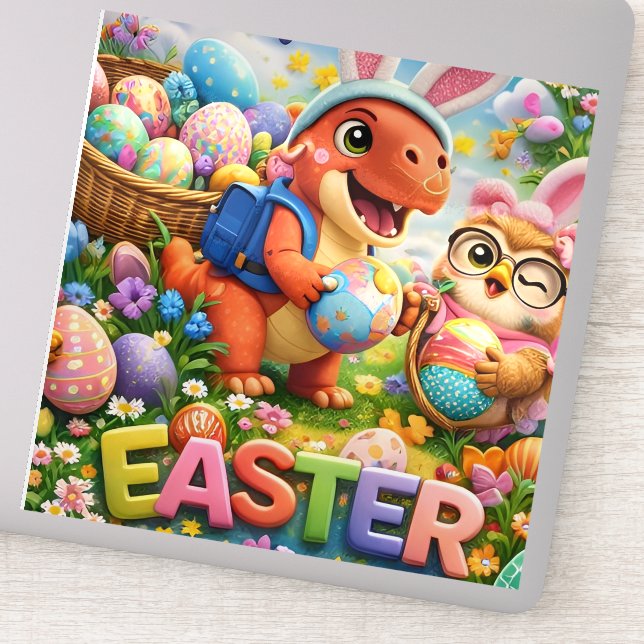 Hoja de pegatinas de la aventura de Pascua de Rex (Detalle)
