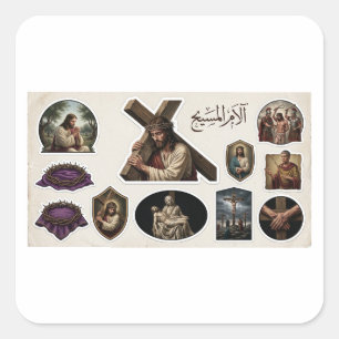Hoja de Pegatinas de la Pasión de Cristo - Clásico