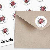 Hoja de Pegatinas de la Ronda Blanca de Personaliz