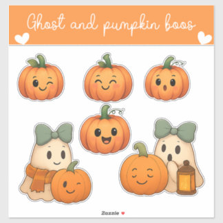 Hoja de Pegatinas de los boos de la calabaza y el 