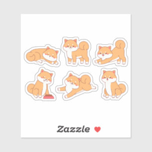 hoja de pegatinas de los personalizados shiba inu