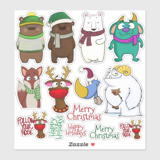 Hoja de pegatinas de Menagerie de Navidad (Hoja)