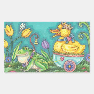 HOJA DE PEGATINAS DE PASCUA DE RANA TORO Y PATO
