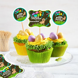 Hoja de pegatinas de Pascua: judías de gominola co