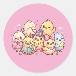 Hoja de pegatinas de pollitos bebés pastel adorabl