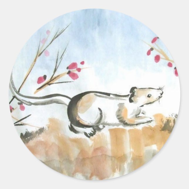 Hoja de Pegatinas de ratón y bayas (Anverso)