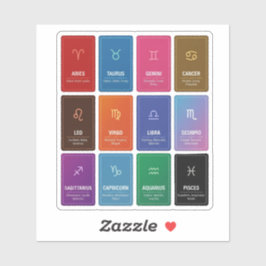 Hoja de pegatinas de signos del zodiaco y rasgos d
