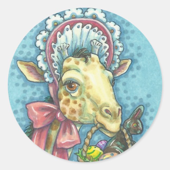 Hoja de PEGATINAS de Spring EASTER GIRAFFE (Anverso)