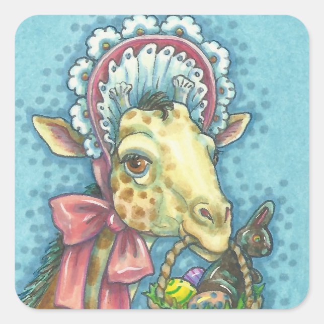 Hoja de PEGATINAS de Spring EASTER GIRAFFE (Anverso)