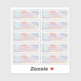 Hoja de Pegatinas del Boho del Día de la Semana